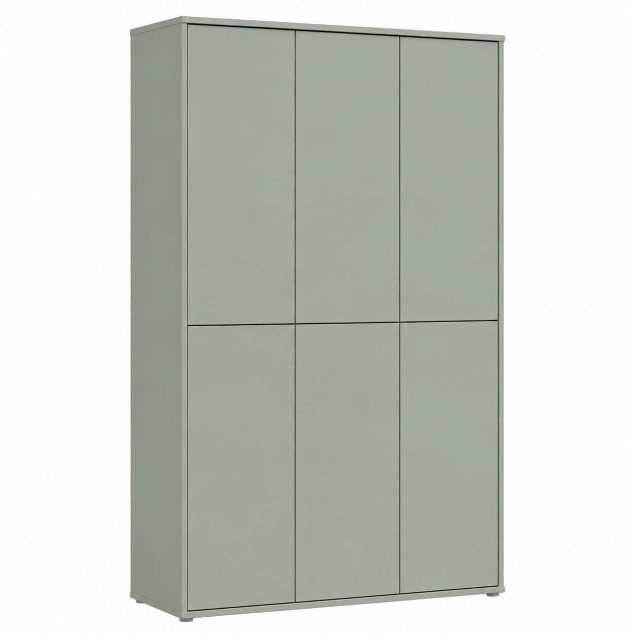 Moderner Schuhschrank Alice Springs, 6 Türen, 15 Einlegeböden, Salbei, 109,2 x 191,9 x 34,9 cm