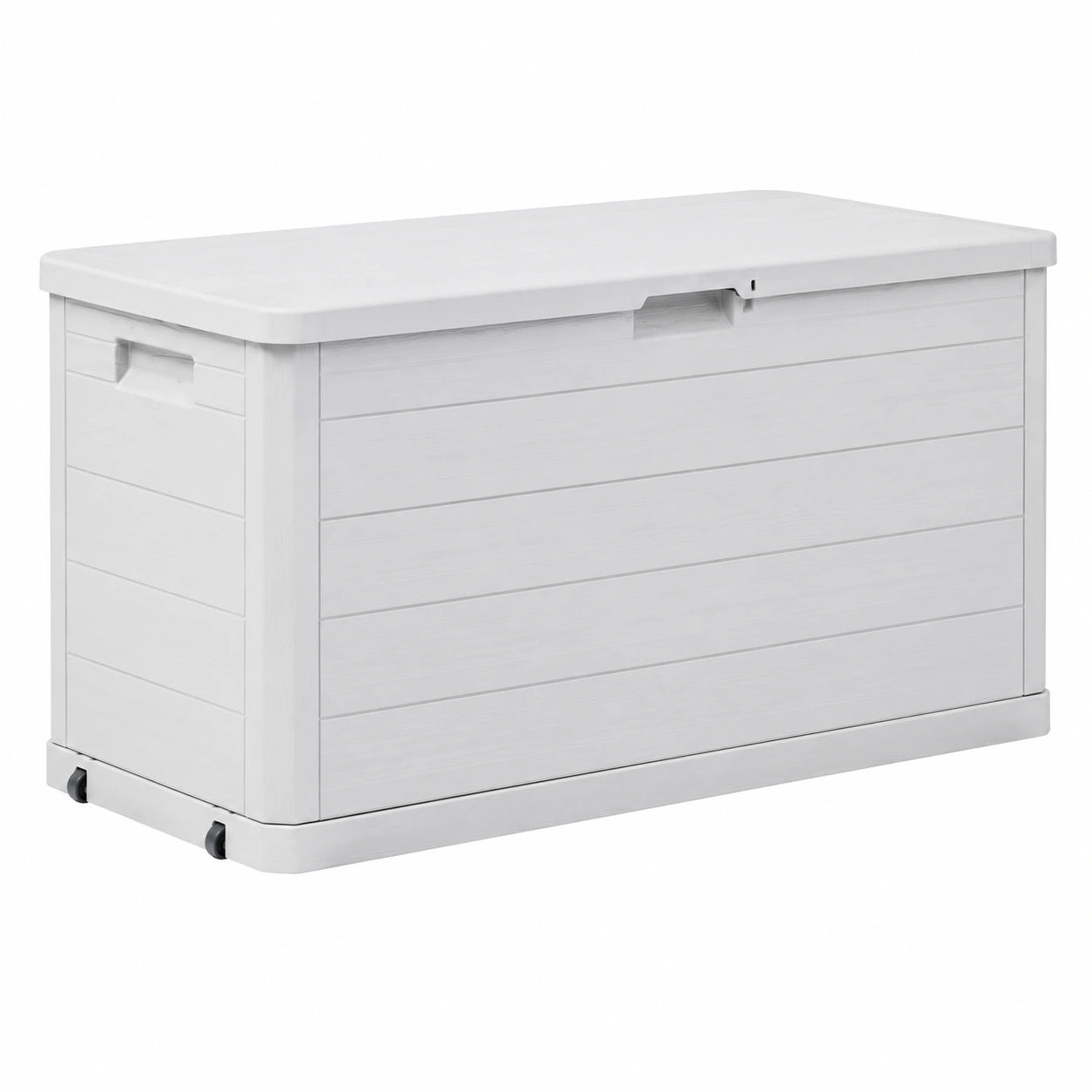 Wetterfeste Garten-Truhe 117 x 45 x 56 cm, Aufbewahrungsschrank für Terrasse und Pool, hellgrau
