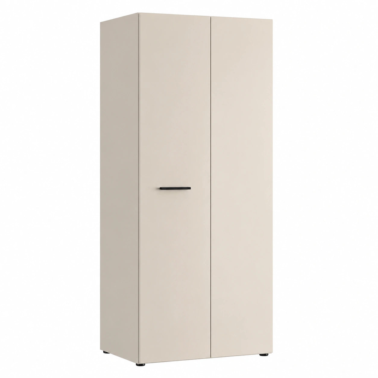 Moderner Mehrzweckschrank in Kaschmir Beige, 2-türig, 69 cm breit
