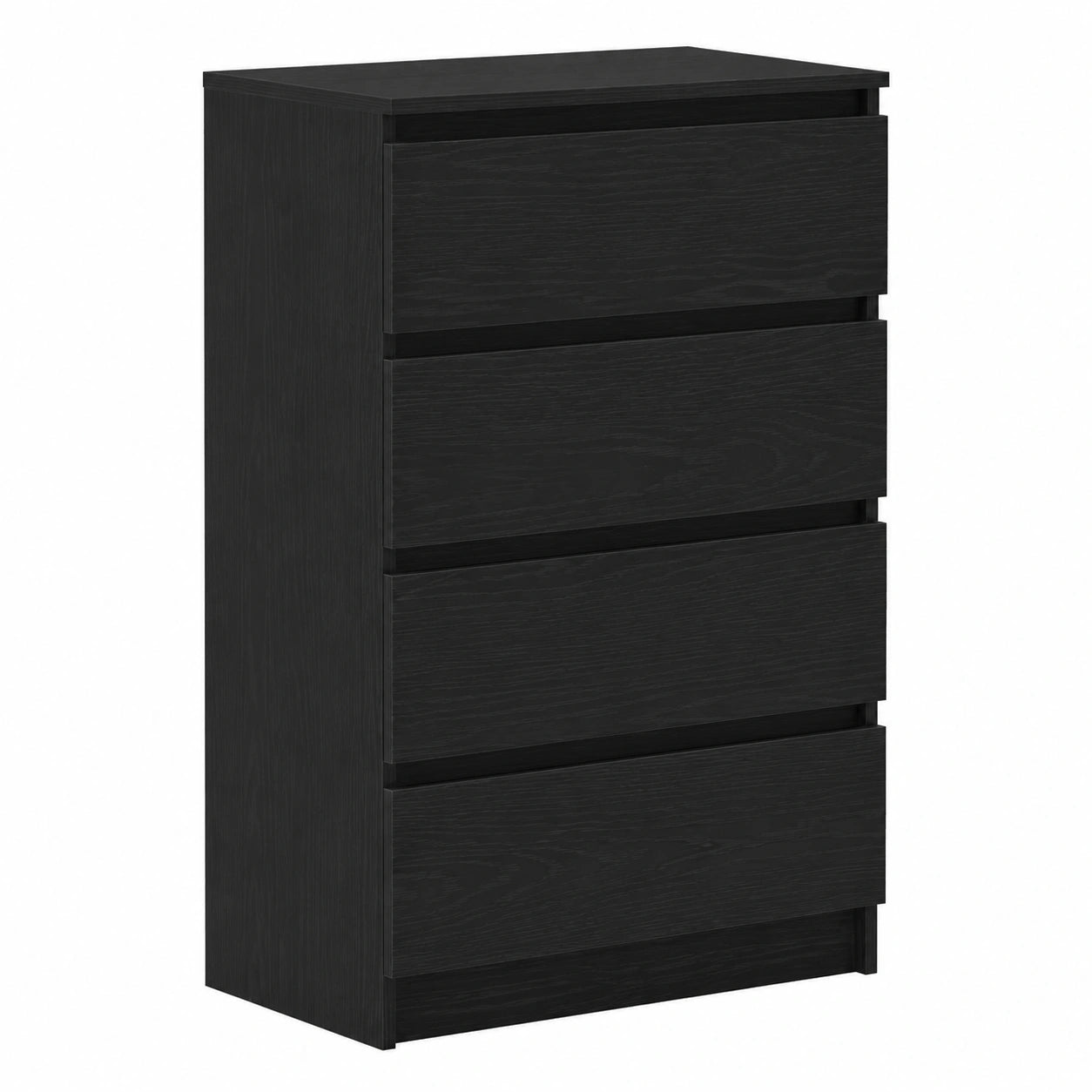 Moderner Sideboard in Schwarz mit Eichen-Optik, 60x35x98,5 cm, Holzwerkstoff