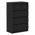Moderner Sideboard in Schwarz mit Eichen-Optik, 60x35x98,5 cm, Holzwerkstoff