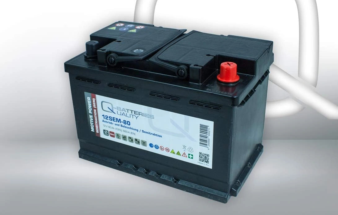 Akumulator Q-Batteries 12SEM-80, 80 Ah, 12 V, kolor szary i niebieski