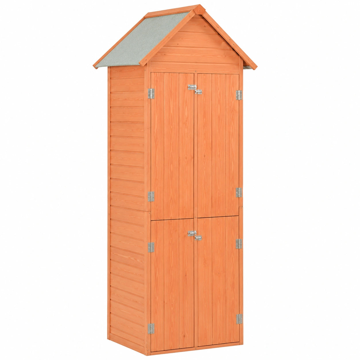 Hochschrank aus Holz mit Regalen und Türen für Garten oder Terrasse, 71x60x213 cm