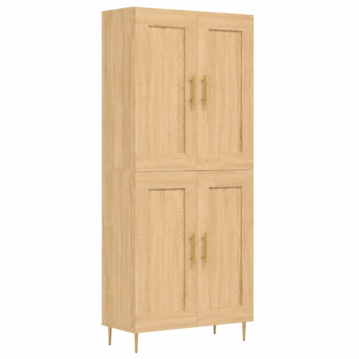 Multifunktionaler Schrank aus Sonoma-Eiche und Metall, 69,5x34x180cm, für Flur und Wohnzimmer