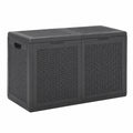 Wetterfeste Gartenbox Schwarz 80,5 x 44,5 x 51 cm – Vielseitiger Aufbewahrungsschrank für Balkon und Terrasse