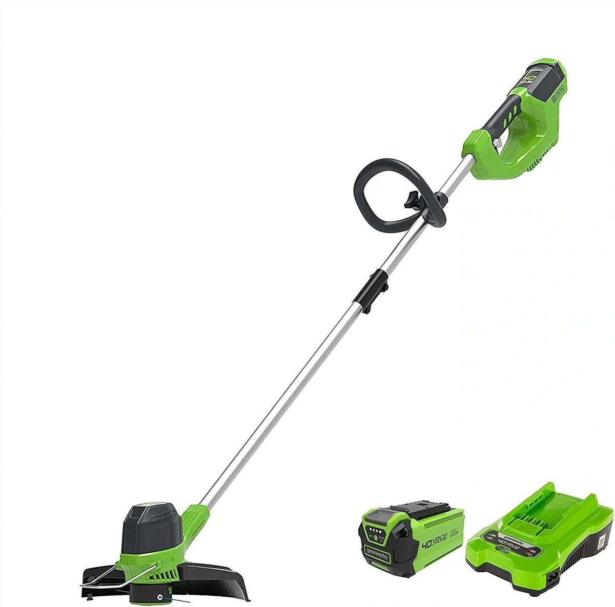 Podkaszarka Greenworks G40LTK2, 2 Ah, 40 V, kolor zielony i szary