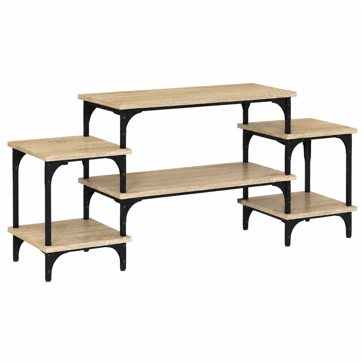 Moderner TV-Schrank im Industrie-Design, Sonoma-Eiche, 117x35x52cm
