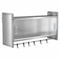 Wandhängeschrank aus Edelstahl mit Schiebetür, vielseitig für Küche und Garten, inklusive Haken und Querstangen, 100x25x46cm