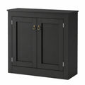 Schwarzes Sideboard mit verstellbaren Ablagen und Doppeltüren, 80 cm, für Küche und Wohnzimmer