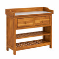 Gartenschrank mit Schubladen und Regal in Braun, 78x36,5x78cm