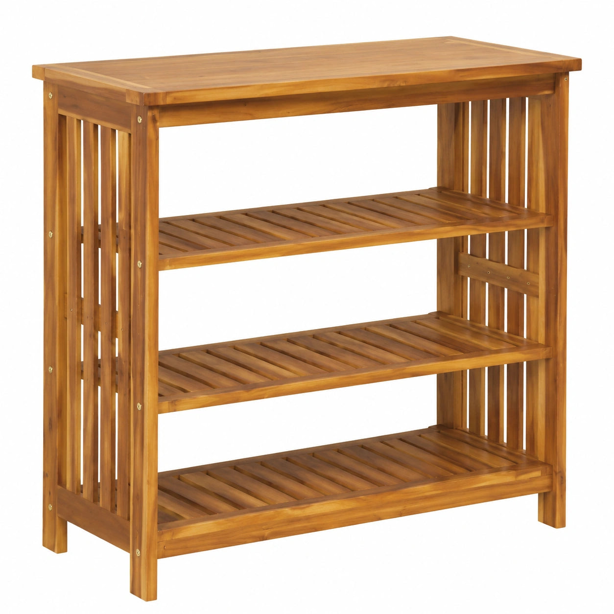 Gartenschrank aus Akazienholz mit Ablage, 90x40x90cm, 15,4 kg