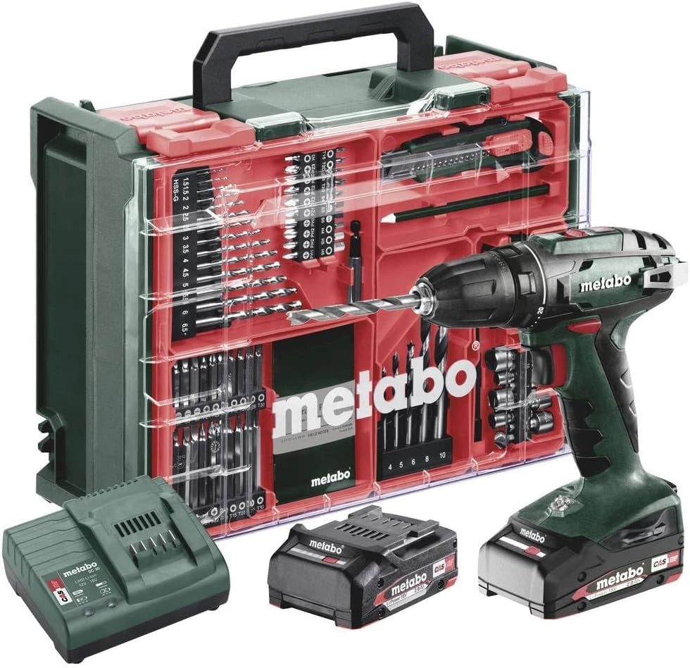 Wiertarko-wkrętarka Metabo BS 18, 2 Ah, 18 V, kolor szary i czerwony