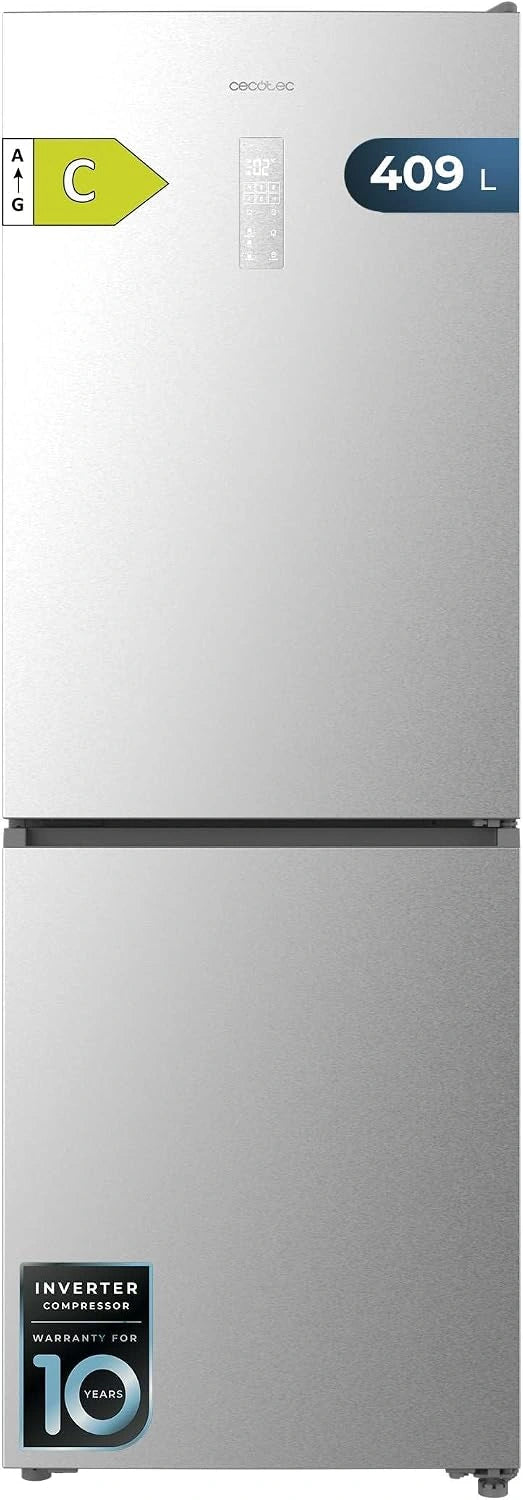 Lodówka Cecotec, 409 l, system bezszronowy, szuflady, kolor czarny