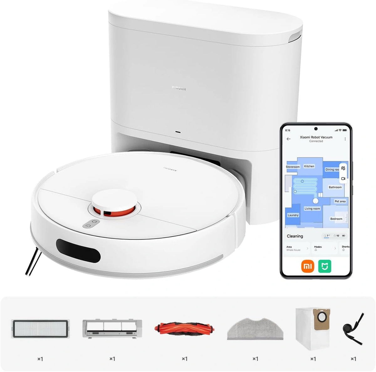 Robot sprzątający Xiaomi, do czyszczenia podłóg, kolor czarny
