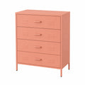 Skølm Atria Metallkommode mit 4 Schubladen – Terrakotta Industriedesign Sideboard – 100x80x40 cm Mehrzweckschrank