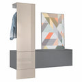 Vladon Garderobe Carlton Set 4, Moderne Wandgarderobe mit Schuhschrank, Anthrazit/Sandgrau, 156,5x193x35cm