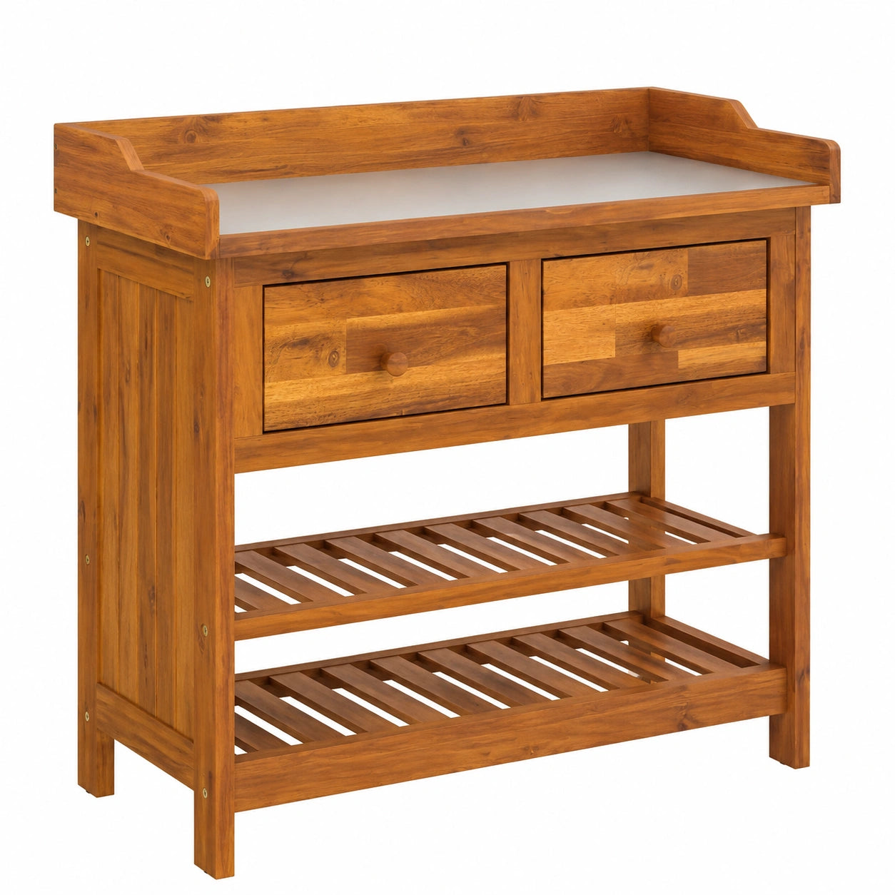 Hochwertiger Gartenschrank aus Akazienholz, 78x36,5x78 cm, optimal für Balkone