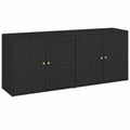 Moderner Gartenschrank Schwarz aus Poly Rattan 198x55,5x80 cm