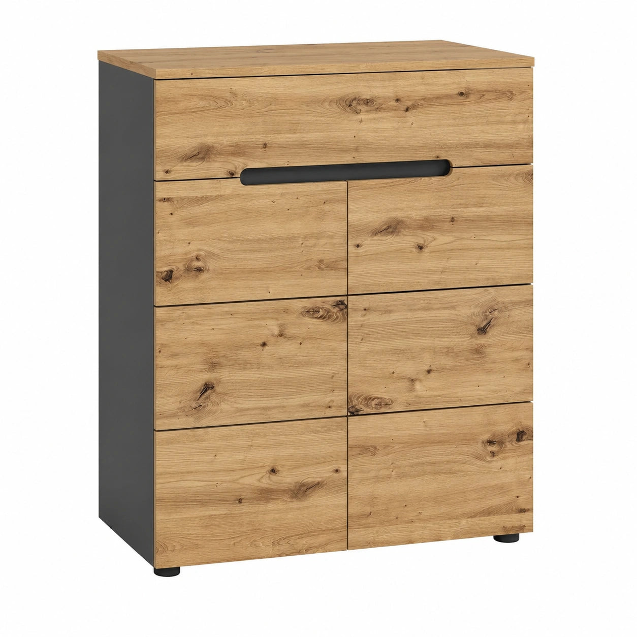 Moderner Schuhschrank aus Eiche und Grau, 80 cm breit