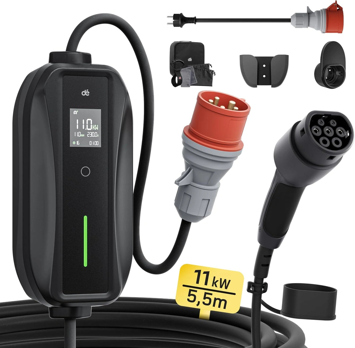 Ładowarka samochodu elektrycznego dé, kolor szary i czarny