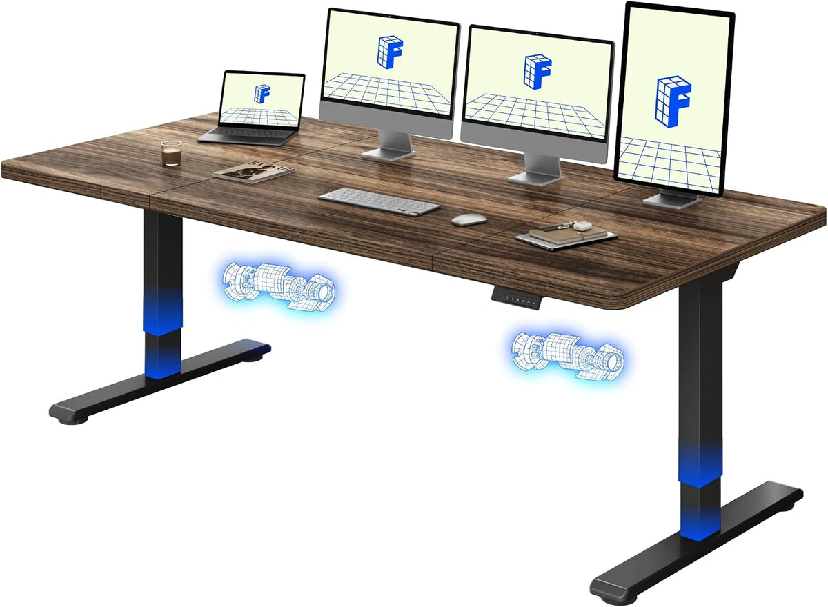 Biurko FlexiSpot QB2, kolor czarny i brązowy