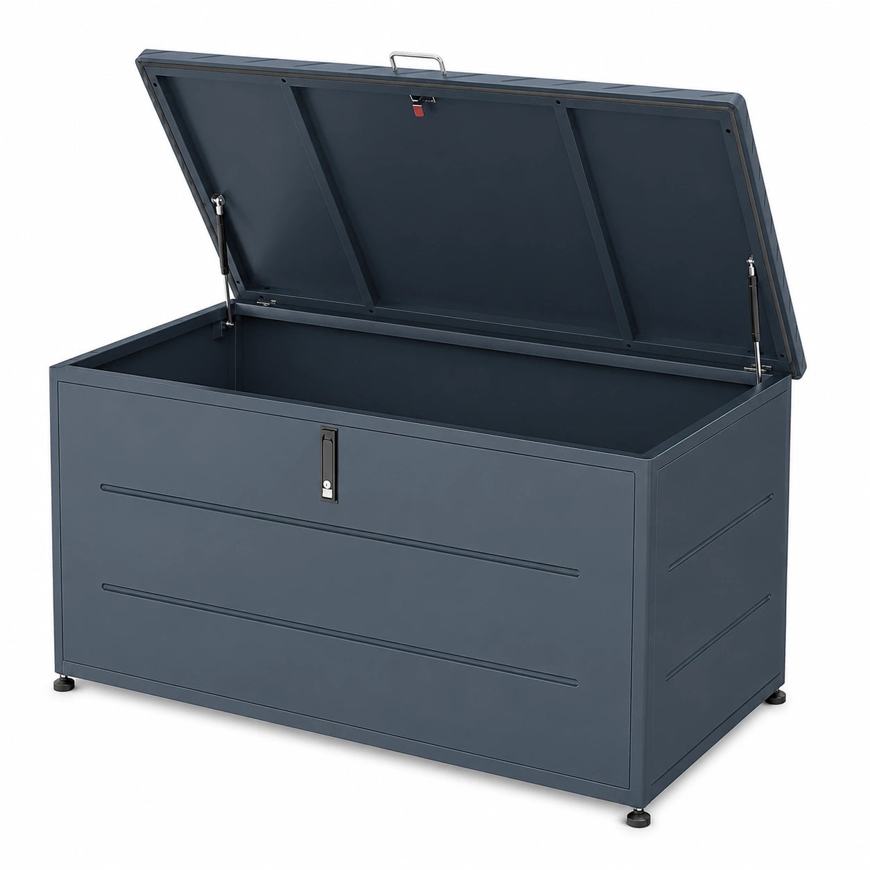 XXL Metall Gartenbox 460L, Wasserdichte Auflagenbox, Wetterfester Gartenschrank, Outdoor Kissenbox