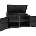 LIFEZEAL Rattan Aufbewahrungsbox - 2-stufig, wetterfest, 115x60x65 cm, ideal für Garten & Terrasse