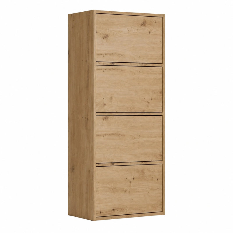 Allzweckschrank mit 4 Türen, Eiche Artisan, für Wohnzimmer, Büro und Schlafzimmer, 40x50x119 cm