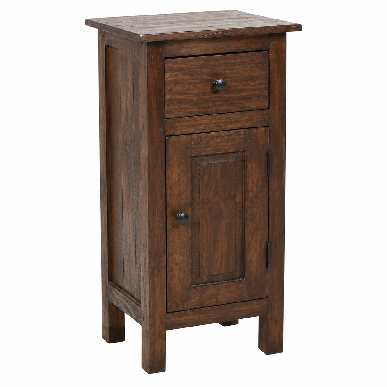 Vintage Mahagoni Garderobenschrank aus recyceltem Holz, 80x36x25cm, Dunkelbraun