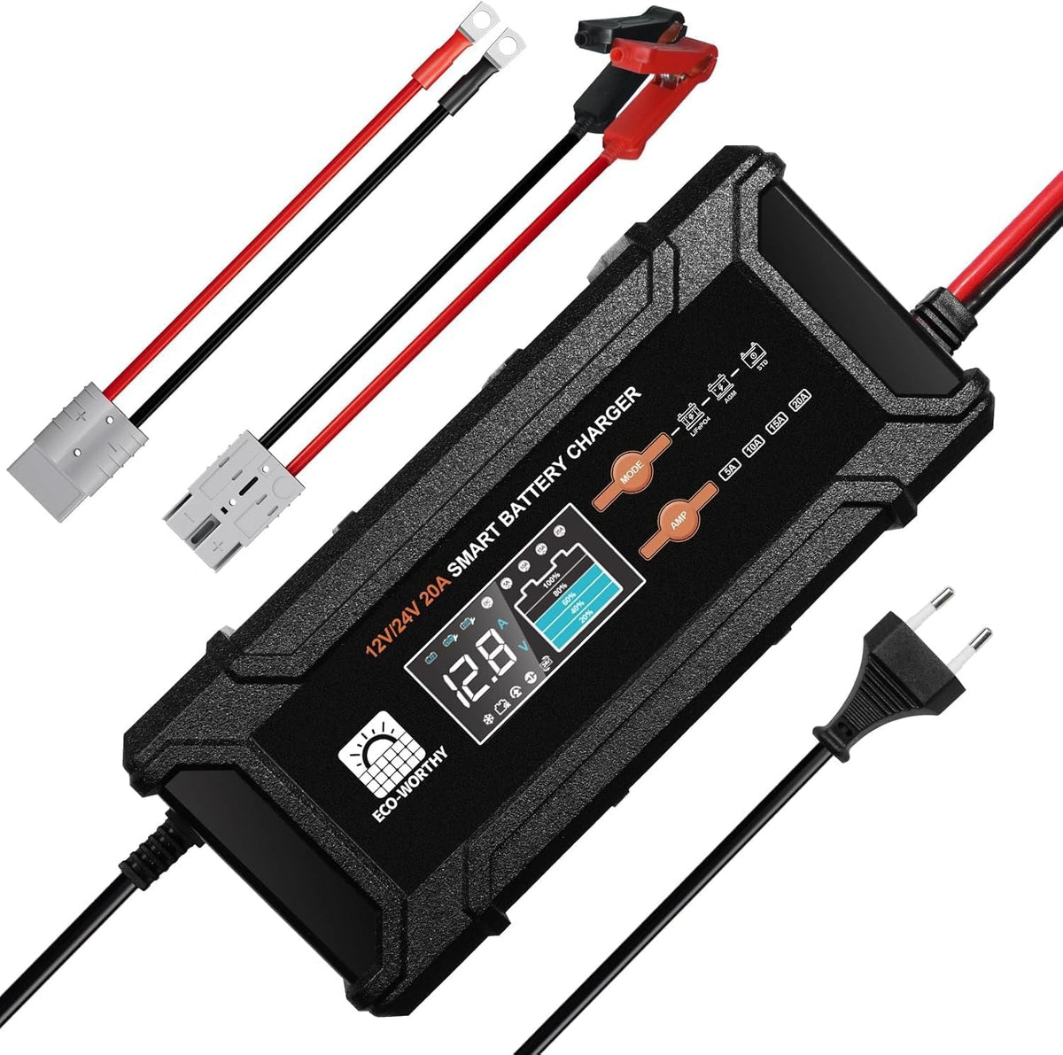 Akumulator ECO-WORTHY 12V, 12 V, kolor czarny