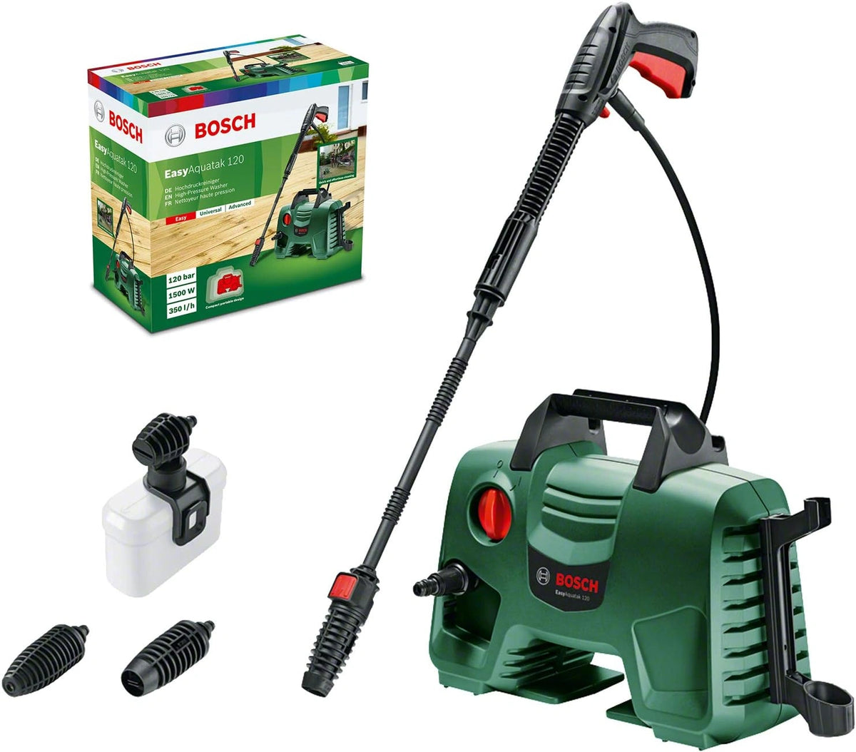 Myjka ciśnieniowa, 1500 W, kolor zielony i szary