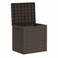 Wetterfeste Gartentruhe Braun 58,5x46x55 cm aus Polypropylen