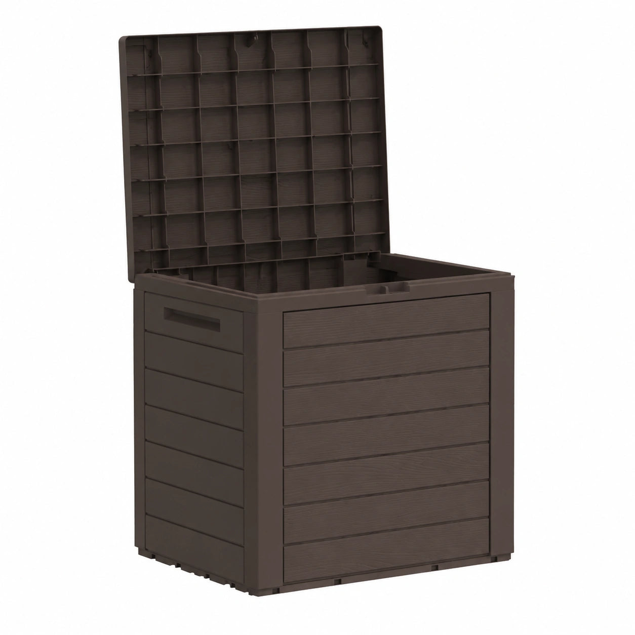 Wetterfeste Gartentruhe Braun 58,5x46x55 cm aus Polypropylen