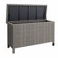 Große wetterfeste Polyrattan Gartenbox mit Rollen, 400L, Grau