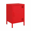 Moderner Retro-Nachtschrank aus Metall in Rot – Praktische und stilvolle Aufbewahrungslösung für Wohn- und Schlafzimmer