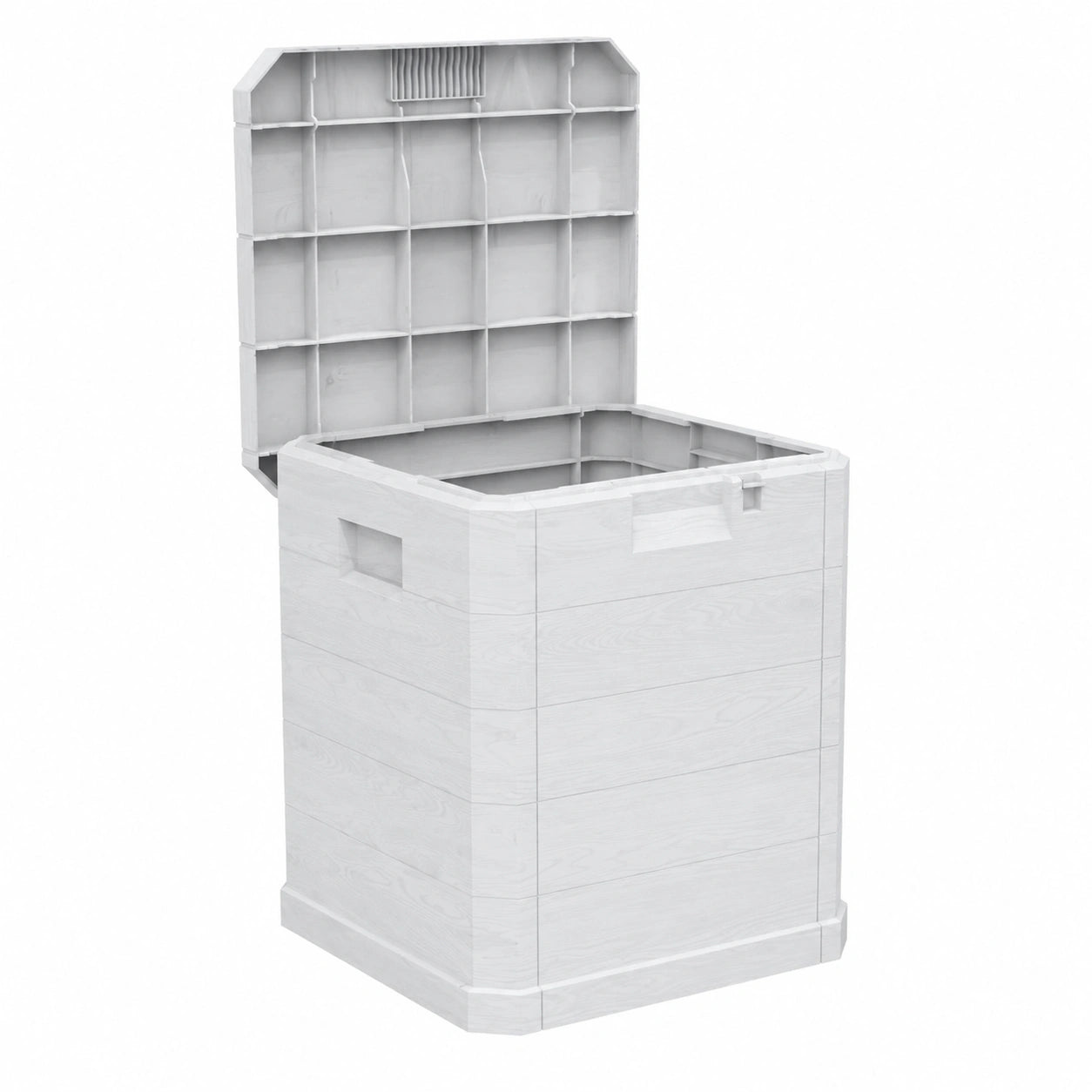 Tidyard Wetterfeste Garten-Aufbewahrungsbox 90L, Hellgraue Kissenbox für Terrasse und Balkon