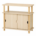 Hometopia Schmaler Holzschrank mit Schiebetüren, Vielseitiges Sideboard für Küche und Flur, 60x60x35 cm