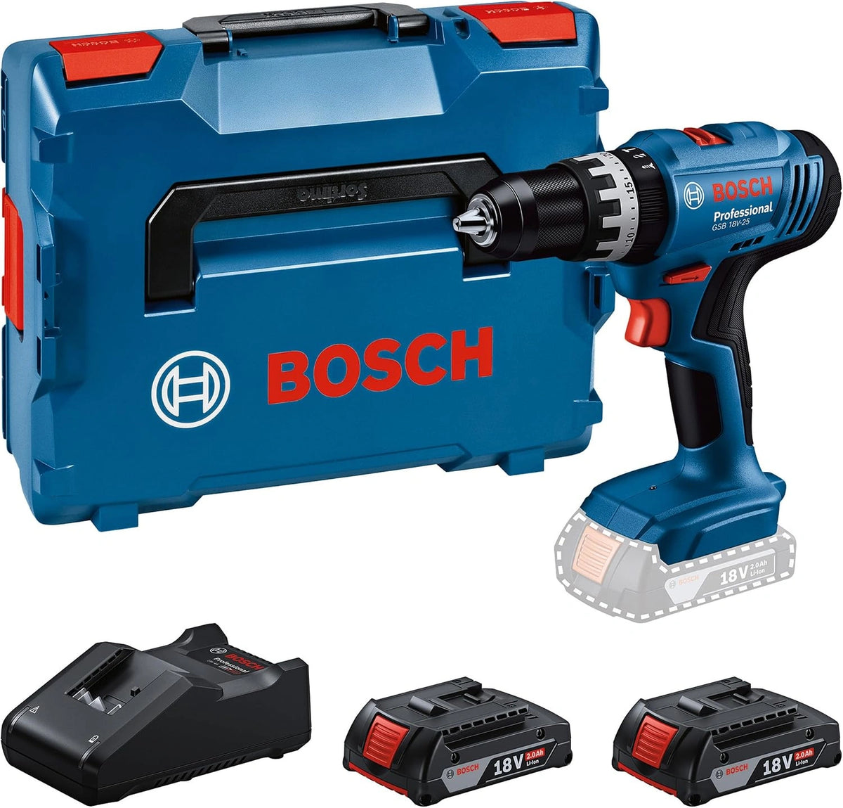 Wiertarko-wkrętarka Bosch Professional, 2,0 Ah, 18 V, kolor niebieski