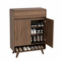 Pamapic Schuhschrank aus Holz mit Schublade und Türen, 4-stufiges Schuhregal für Flur und Schlafzimmer, 80x35x106,5 cm, Braun