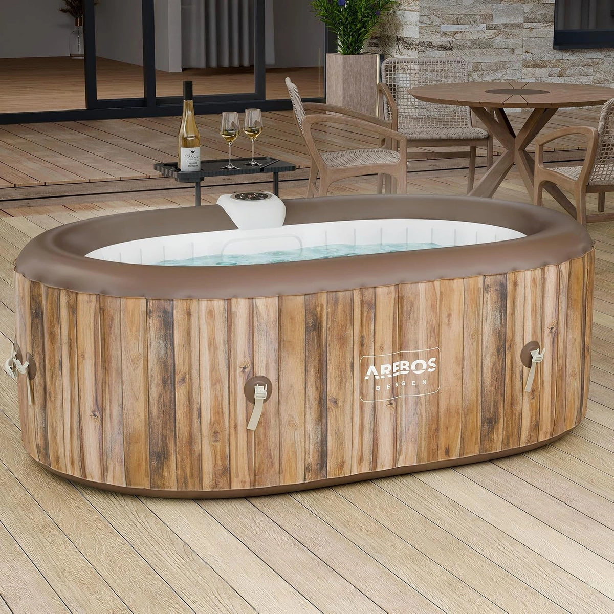 Spa ogrodowe Arebos, kolor czarny